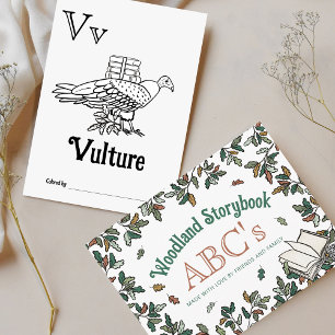 Woodland Animals ABC Coloring Baby Shooting Activi Postkarte