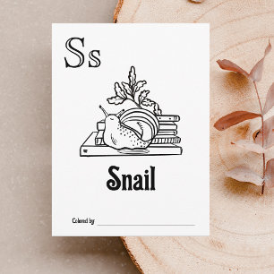 Woodland Animals ABC Coloring Baby Shooting Activi Postkarte