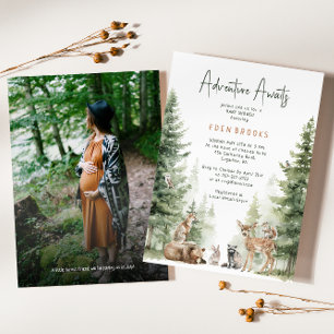 Woodland Animals Adventure Awaits Shower Foto Einladung