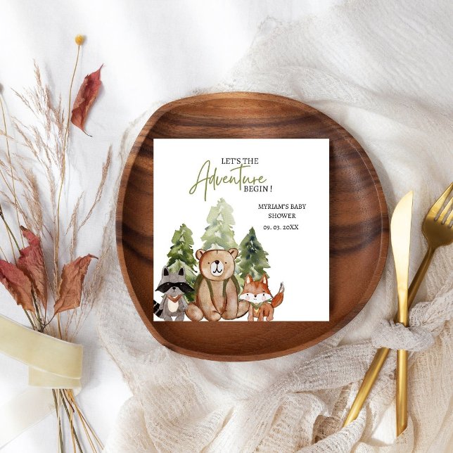 Woodland Animals Adventure Baby Dusche Serviette (Von Creator hochgeladen)