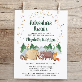 Woodland Animals Adventure Baby Shower Einladung