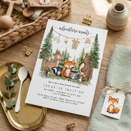 Woodland Animals Adventure Baby Shower Invitation Einladung
