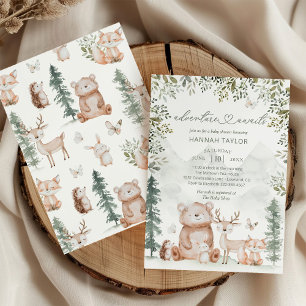 Woodland Animals Adventure erwartet Baby Shower Einladung