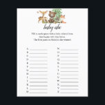 Woodland Animals Baby ABC Dusche Flyer<br><div class="desc">Baby ABC Spiel.</div>