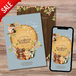 Woodland Animals Baby Boy Dusche 1. Geburtstag Einladung