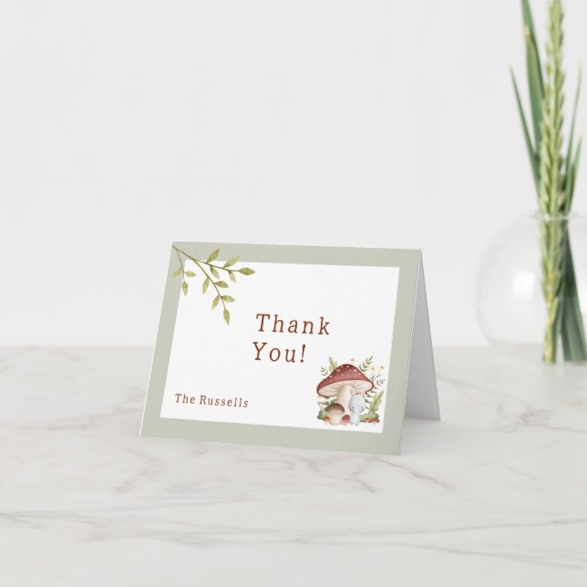 Woodland Animals Baby Dusche Bunny Danke (Vorderseite)