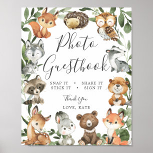 Woodland Animals Baby Dusche Foto Gästebuch Zeiche