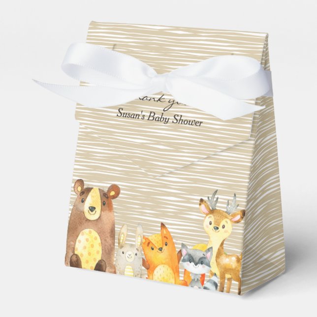 Woodland Animals Baby Dusche Gefallen Geschenkschachtel (Vorderseite)