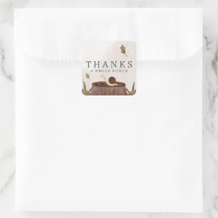 Woodland Animals Baby Dusche Gefallen Quadratischer Aufkleber