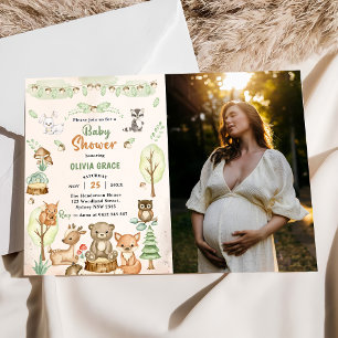 Woodland Animals Baby Dusche Party Foto Einladung