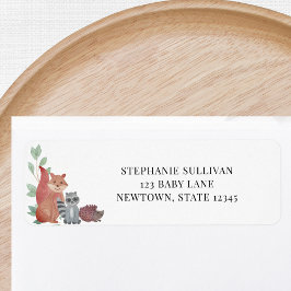 Woodland Animals Baby Dusche Rücksendeadresse
