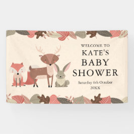 Woodland Animals Baby Dusche Willkommen Banner