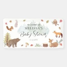 Woodland Animals Baby Dusche Willkommen Banner