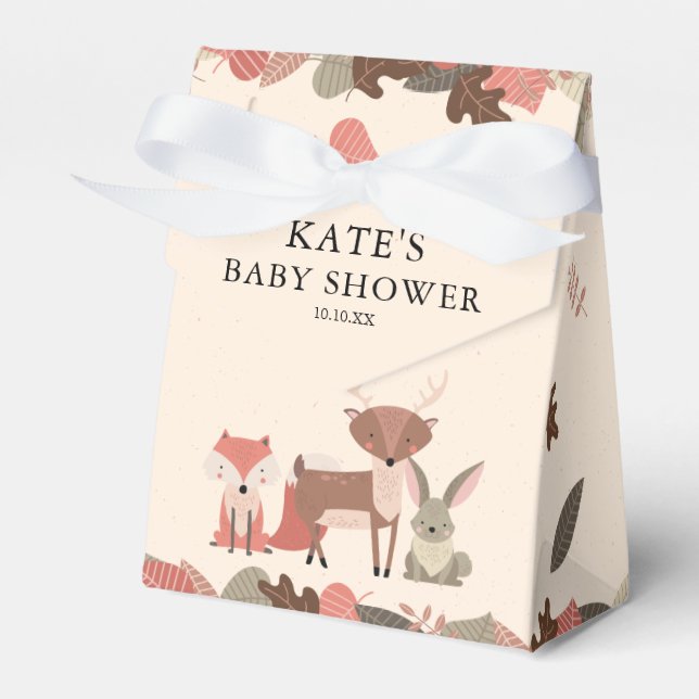 Woodland Animals Baby Dusche Willkommen Geschenkschachtel (Vorderseite)