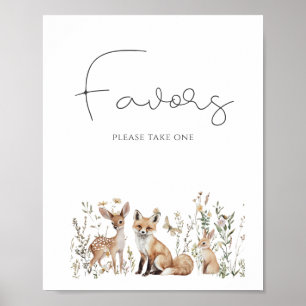 Woodland Animals Baby-Duschfavoriten Poster