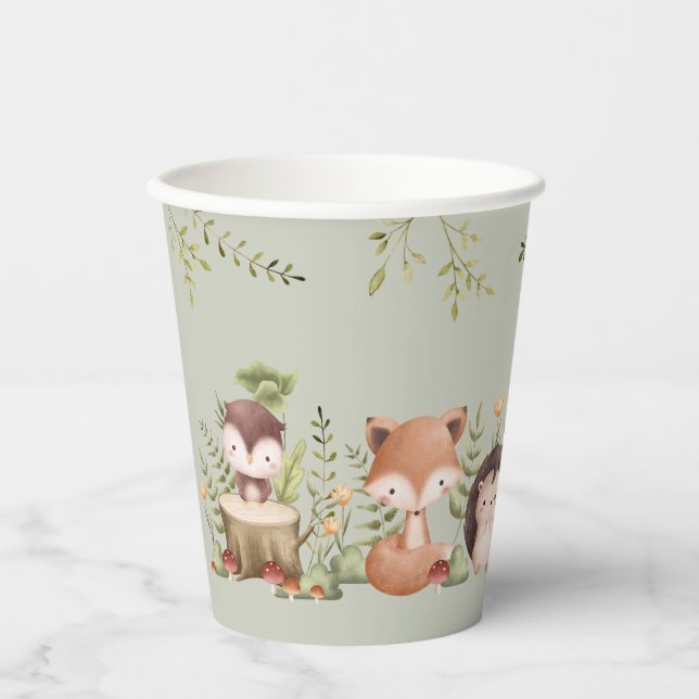 Woodland Animals Baby Duschpapier Cups Pappbecher (Vorderseite)