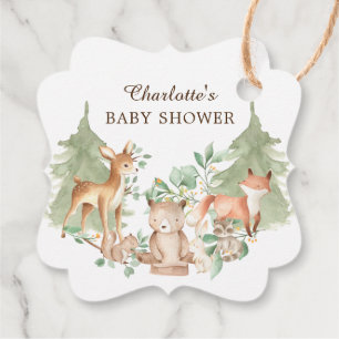Woodland Animals Baby Showdusche Gefallen Tag Geschenkanhänger