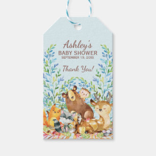 Woodland Animals Baby Showdusche Gefallen Tag Geschenkanhänger