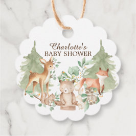 Woodland Animals Baby Showdusche Gefallen Tag Geschenkanhänger