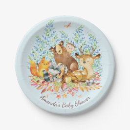 Woodland Animals Baby Shower 7" Plättchen Pappteller