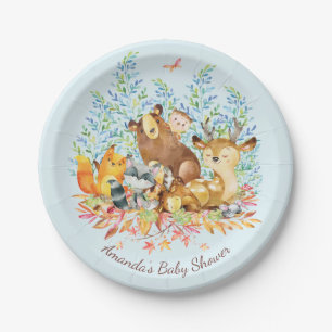 Woodland Animals Baby Shower 7" Plättchen Pappteller