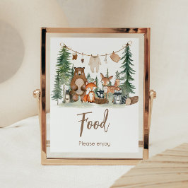 Woodland Animals Baby Shower Food Sign Poster