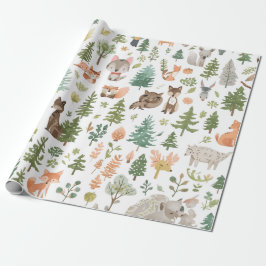 Woodland animals baby shower gender neutral geschenkpapier