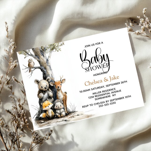 Woodland Animals Baby Shower Invitation Einladung (Von Creator hochgeladen)