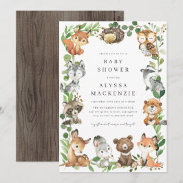 Woodland Animals Baby Shower Invitation Einladung