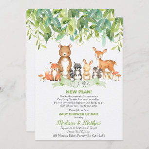Woodland Animals Baby Shower von Mail Greenery Boy Einladung