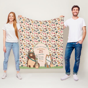 Woodland Animals BABY STATS Boy Girl Room Decke