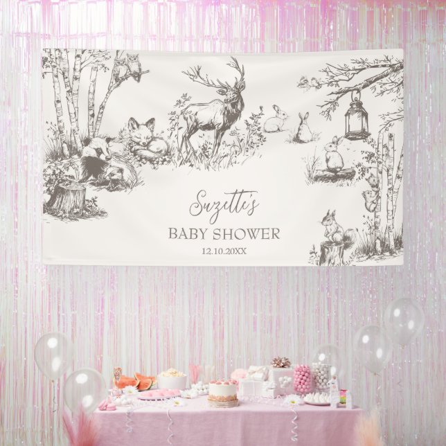 Woodland Animals Babydusche Banner (Party)