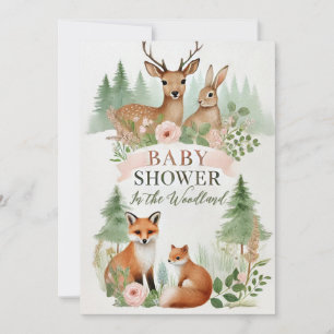 Woodland Animals Babydusche Einladung