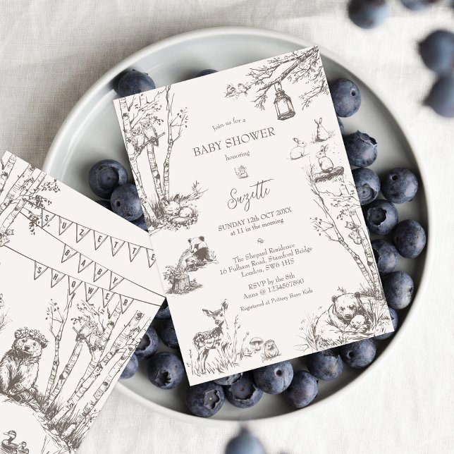 Woodland Animals Babydusche Einladung (Von Creator hochgeladen)