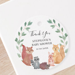 Woodland Animals Babydusche Geschenkanhänger