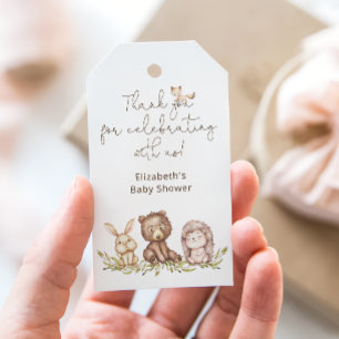 Woodland Animals Babydusche Geschenkanhänger