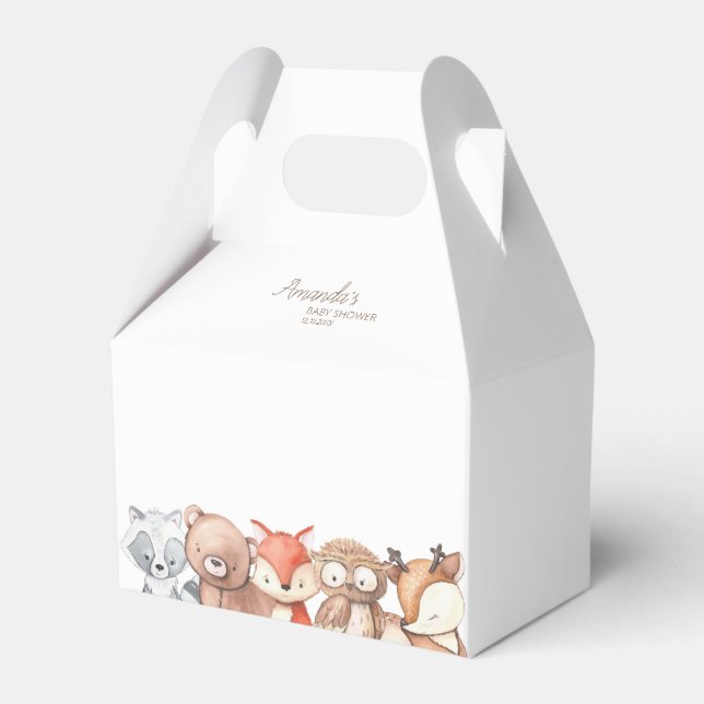 Woodland Animals Babydusche Geschenkschachtel (Vorderseite)