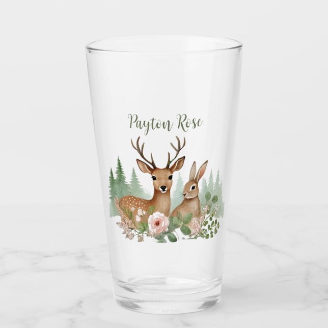Woodland Animals Babydusche Glas (Vorderseite)