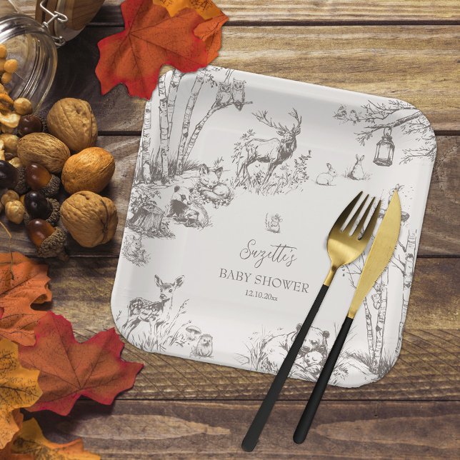 Woodland Animals Babydusche Pappteller (Von Creator hochgeladen)