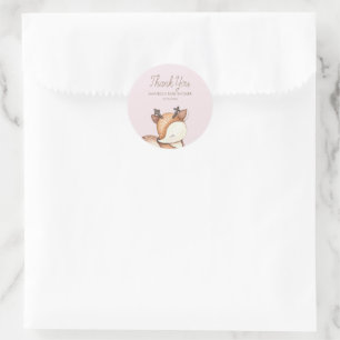Woodland Animals Babydusche Runder Aufkleber