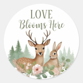 Woodland Animals Babydusche Runder Aufkleber