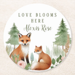 Woodland Animals Babydusche Runder Pappuntersetzer