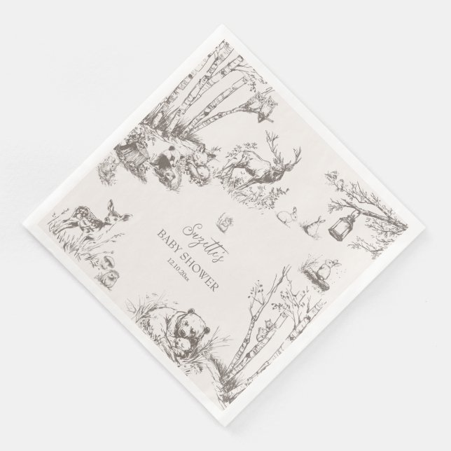 Woodland Animals Babydusche Serviette (Ecke)