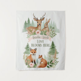 Woodland Animals Babydusche Wandteppich