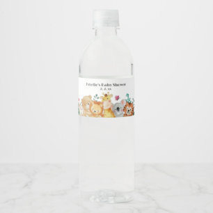 Woodland Animals Babydusche Wasserflaschenetikett