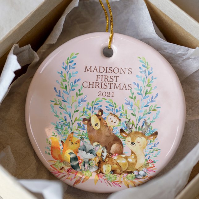 Woodland Animals Baby's First Christmas Ornament (Von Creator hochgeladen)