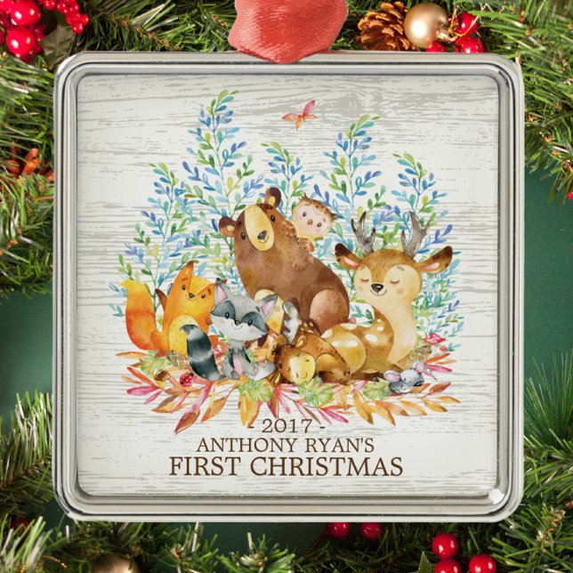 Woodland Animals Baby's First Christmas Ornament (Von Creator hochgeladen)