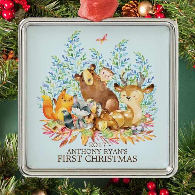 Woodland Animals Baby's First Christmas Ornament (Von Creator hochgeladen)