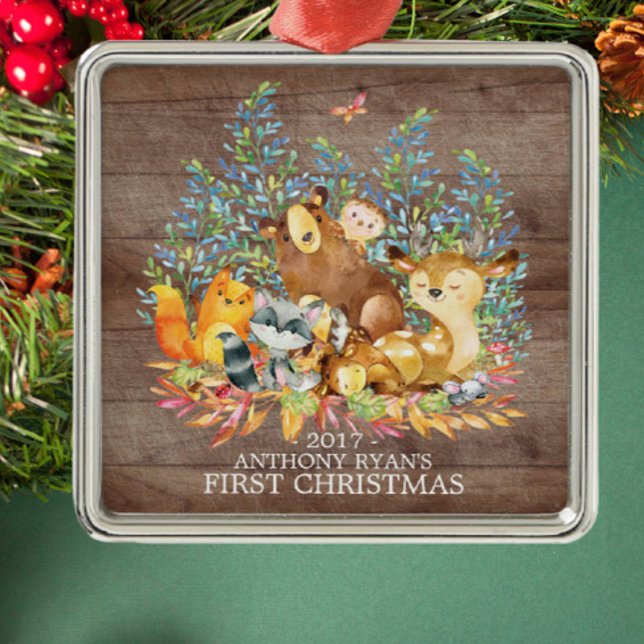 Woodland Animals Baby's First Christmas Ornament (Von Creator hochgeladen)