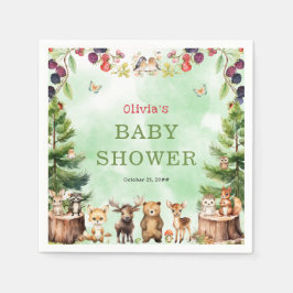 Woodland Animals Berry Blume Kinderdusche Serviette